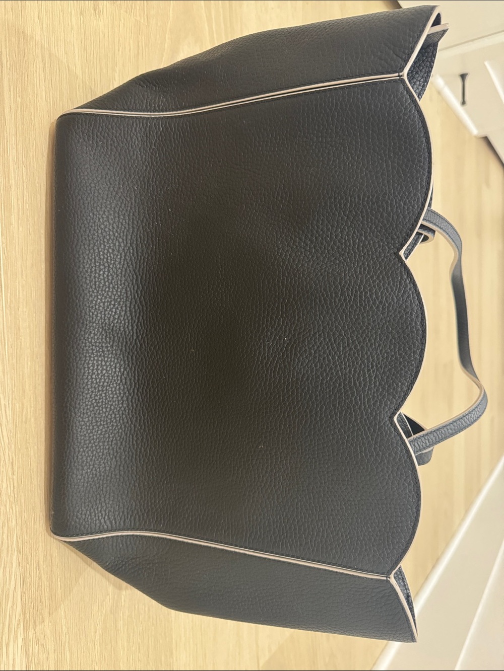 kate spade Black Scalloped-trimmed Pebbled Leather Tote - Picture 9 of 11